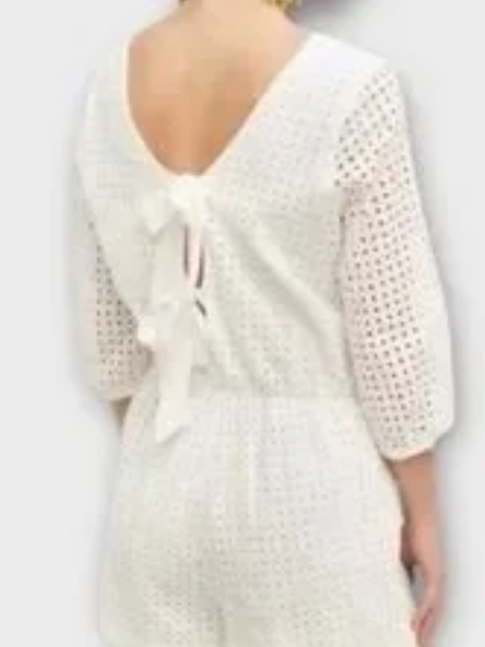 Anthropologie Lilka Cream Eyelet Romper - Picture 2 of 5